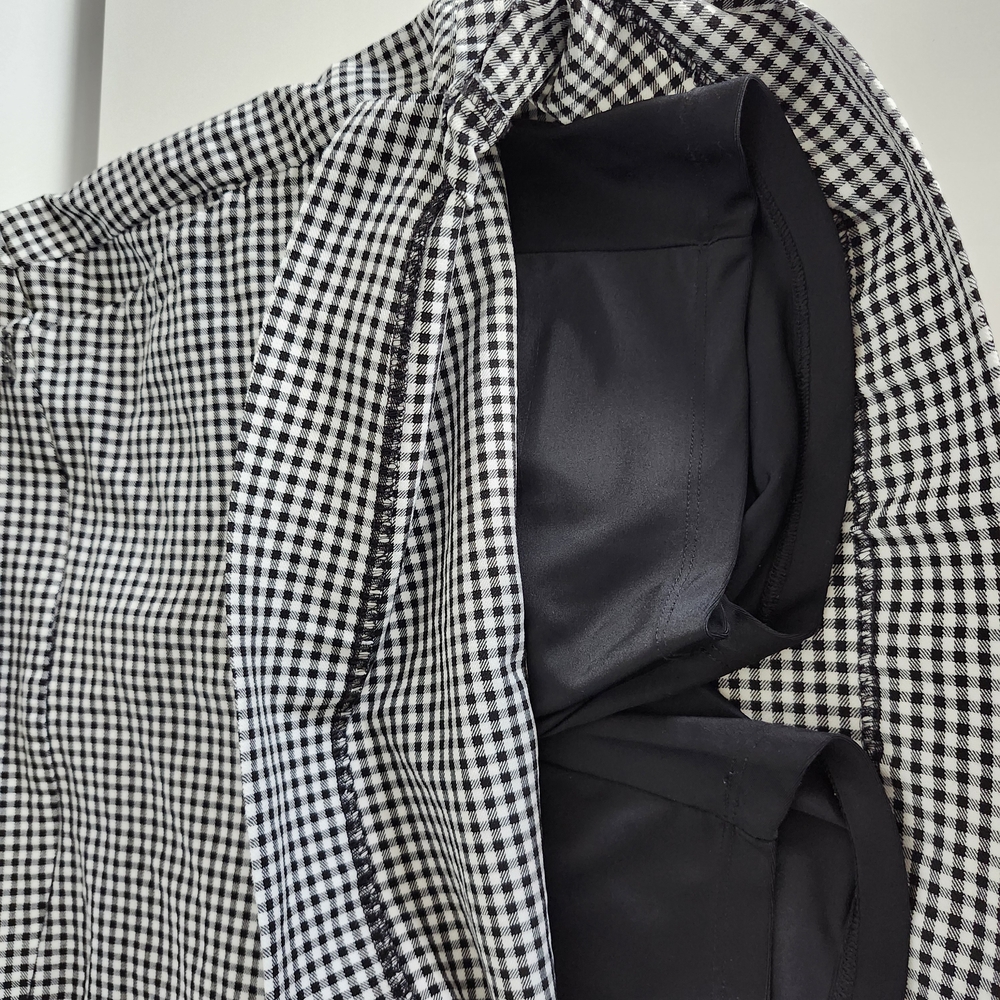 SKORT Checkered Black And White Stretchy Activewear Skirt